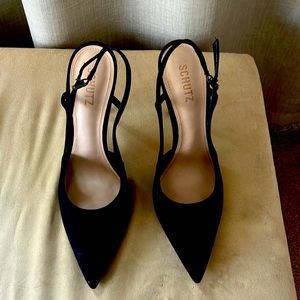 Schutz slingback black heels